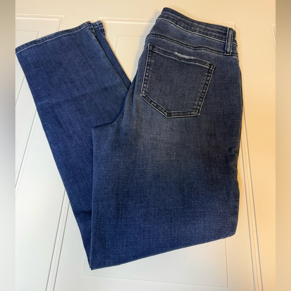NYDJ Straight Leg‎ Blue Jeans Sheri Slim Lift Tuck Technology Blueway Split Cuff